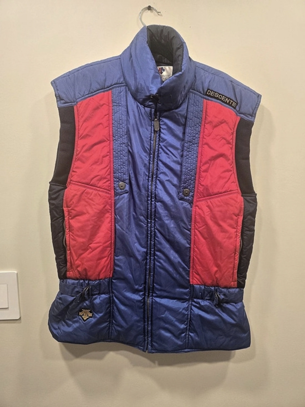 Descente Limited Color Block Ski Vest in Blue & Red Size Large NWT